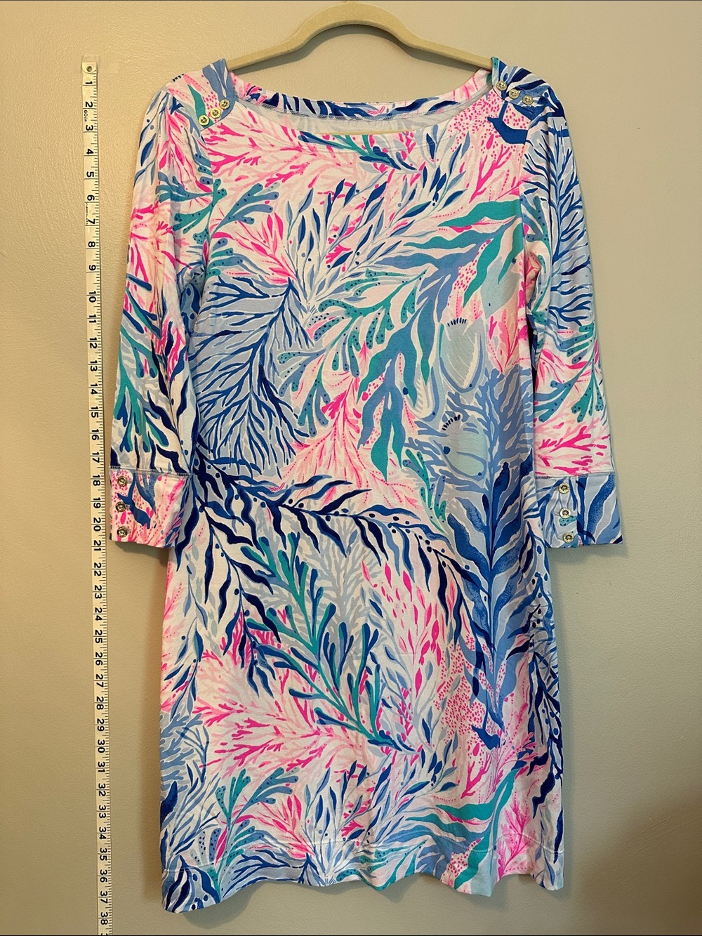 Lilly Pulitzer Multicolor Leaf-Print Shift Dress - Pink, Blue & Teal